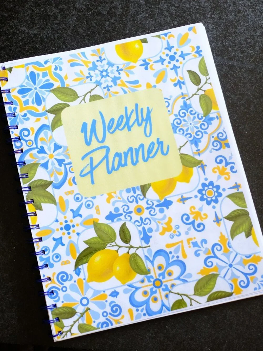 Handmade Lemon Weekly Planner Bound Notebook, book, notes, gift, journal